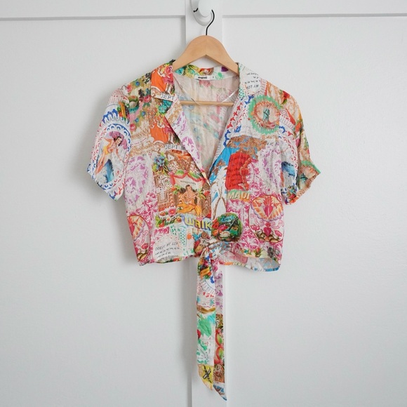 Desigual Tops - Desigual Knotted Multicolor Top
